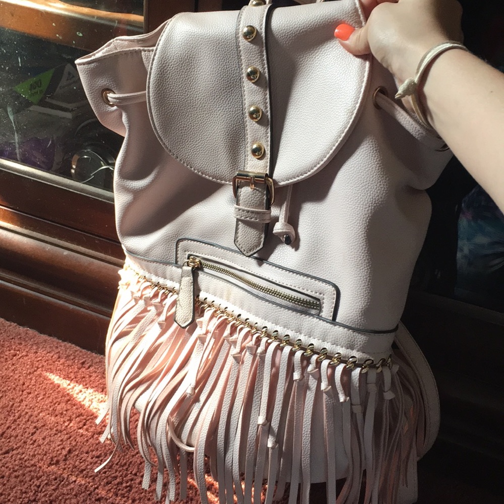 Baby Pink Tassle backpack